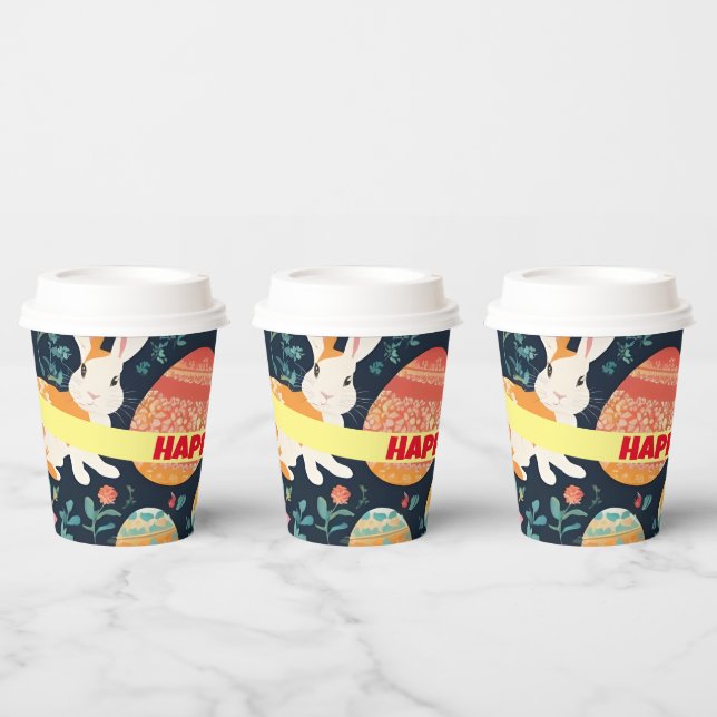 Vasos De Papel Colección moderna de conejitos de Pascua (Multi)