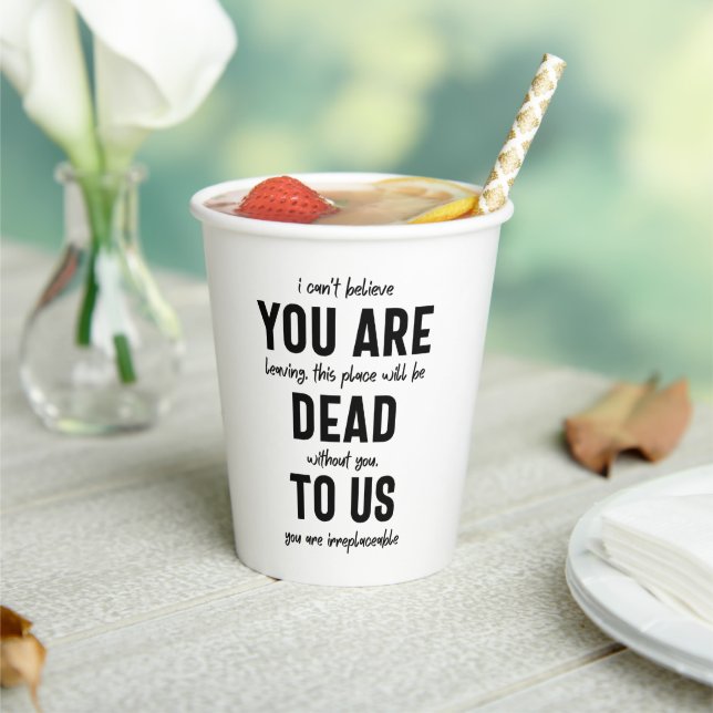 Vasos De Papel colega despedida, jubilación, adiós de coworker, (in situ)