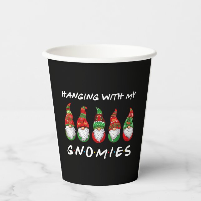 Vasos De Papel Colgar con mis Navidades de Gnomies Gnome (Anverso)