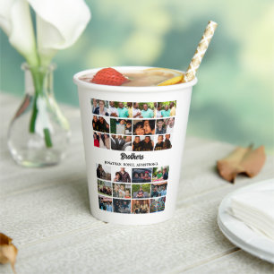 Vasos De Papel Collage de fotos personalizado Mejor Amigos Para H