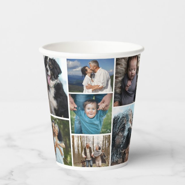 Vasos De Papel Collage de fotos simple 7 fotos repetidas (Anverso)