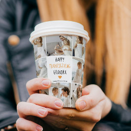 Vasos De Papel Collage moderno foto Feliz abuelo de Acción de Gra