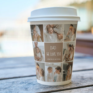 Vasos De Papel Collage Photo Dad We Love Happy Fathers Day