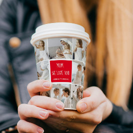 Vasos De Papel Collage Photo Mom Red Te Ama Mejor Regalo De Madre