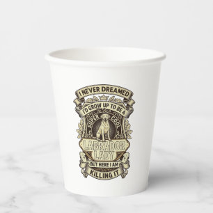 Vasos De Papel Collar de perro Labrador Lady Crown Shield_1