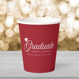 Vasos De Papel Color de fondo editable del birrete de graduado