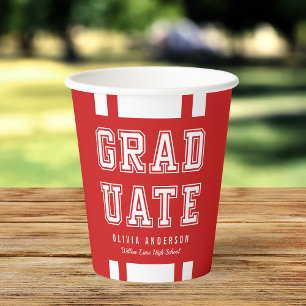 Vasos De Papel Color de fondo editable Graduado universitario