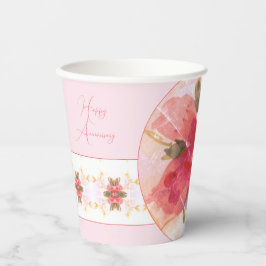 Vasos De Papel Color Del Coral Rosa Y Blanco