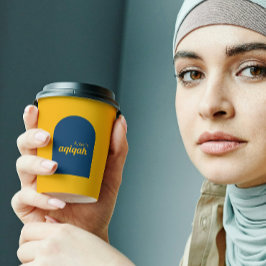 Vasos De Papel Color sólido amarillo azul claro Aqiqah Baby Showe