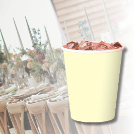 Vasos De Papel Color sólido amarillo de mantequilla | Clásico Ele