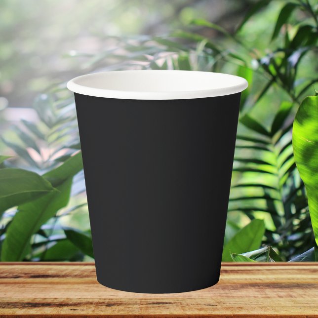 Vasos De Papel Color sólido negro (Subido por el creador)