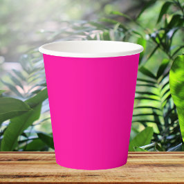 Vasos De Papel Color sólido neón rosado