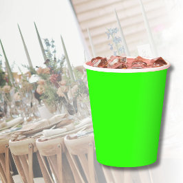 Vasos De Papel Color sólido verde neón | Clásica