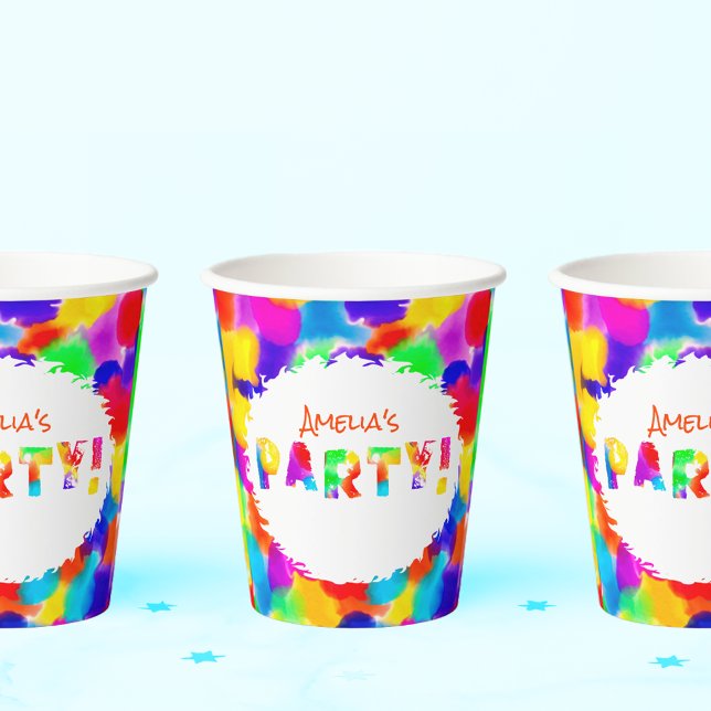 Vasos De Papel Colores arcoiris Fiesta personalizado (Subido por el creador)