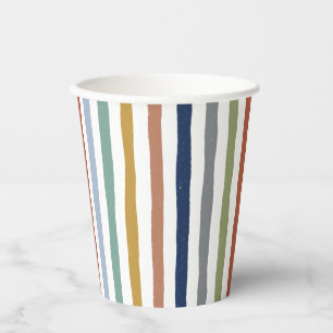 Vasos De Papel Colores De Inspiración Impresionista, Rayas De Man