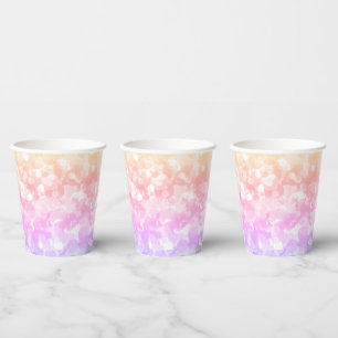Vasos De Papel Colores de pastel soleados con puntos de polka bur