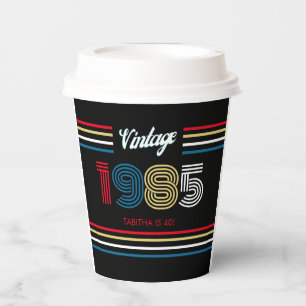 Vasos De Papel Colores primarios de la banda retro ventilado de 1
