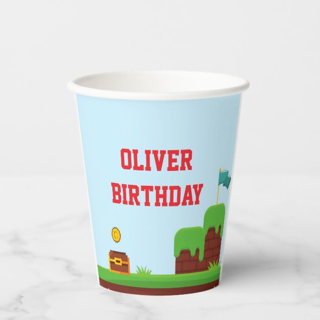 Vasos De Papel Colorful Paper cup kids video game  (Anverso)