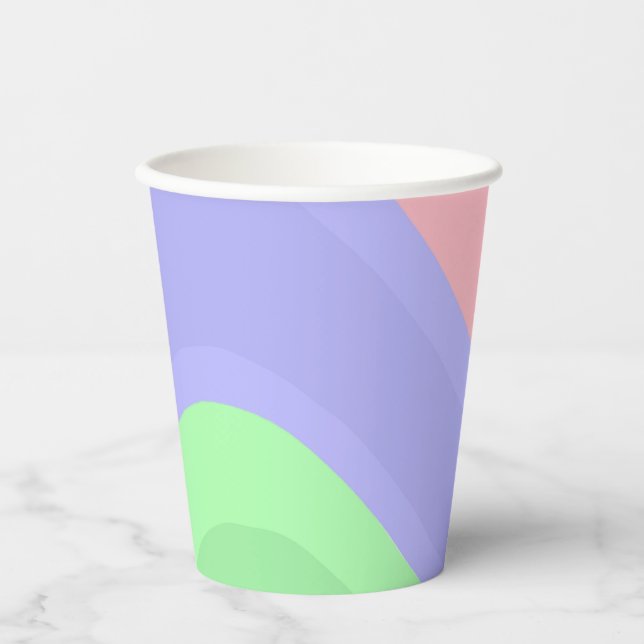 Vasos De Papel Colorful Swirl (Anverso)