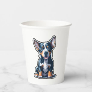 Vasos De Papel Colorida feliz Doberman Puppy