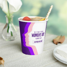 Vasos De Papel Coloridas caras Día Internacional de la Mujer 8 de