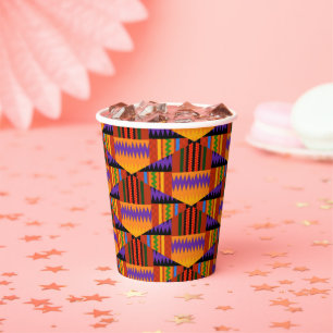 Vasos De Papel Coloridas Copas de Papel de Kente Ankara
