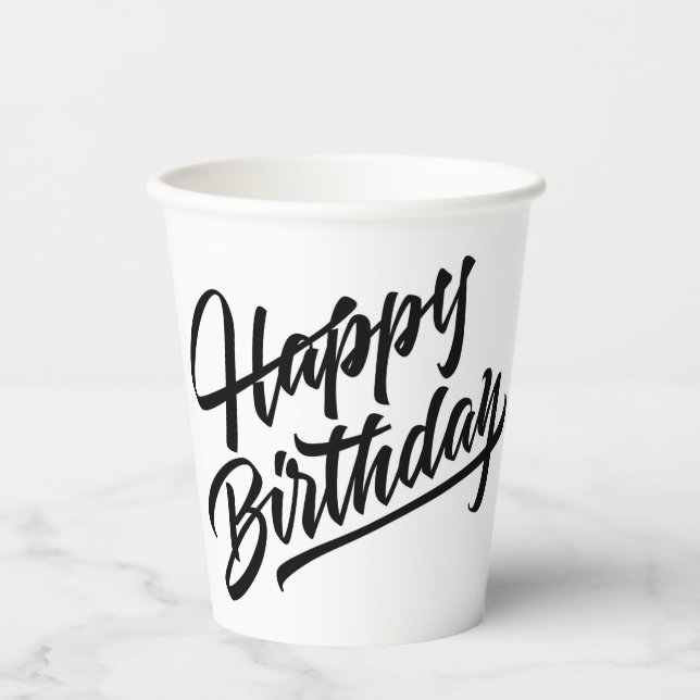 Vasos De Papel Coloridas tazas de papel de cumpleaños (Anverso)