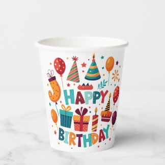 Vasos De Papel Coloridas tazas de papel para diversión de cumplea