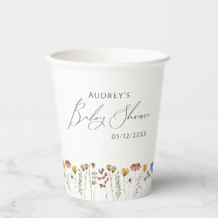 Vasos De Papel Colorido Baby Shower de Flor Silvestre