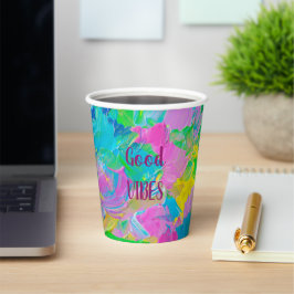 Vasos De Papel Colorido de los buenos vibros