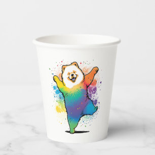 Vasos De Papel Colorido Kawaii bailando Chow