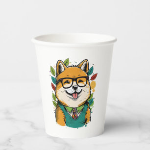 Vasos De Papel Colorido Kawaii Shiba Inu Hipster