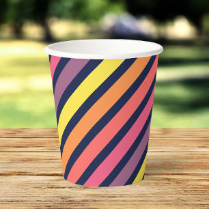 Vasos De Papel Colorido Naranja rosa Rastreo amarillo púrpura