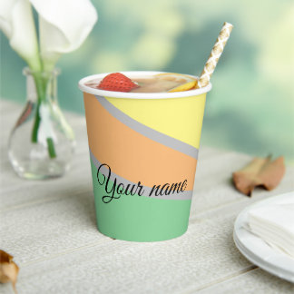 Vasos De Papel Colorido patrón de triángulos de los años 1970 | A