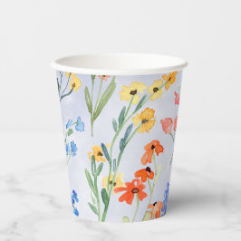 Vasos De Papel Colorido prado de flores silvestres de primavera