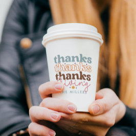 Vasos De Papel Colorido retro graciasDar tipografía