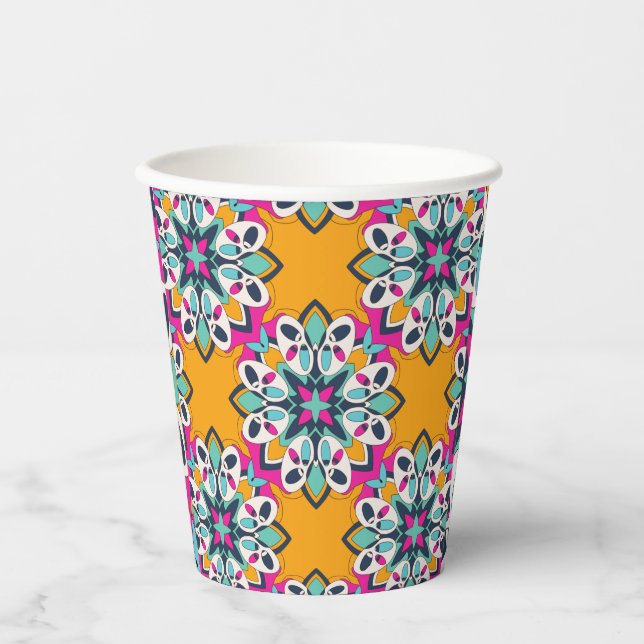 Vasos De Papel Colorido sin mar turco (Anverso)