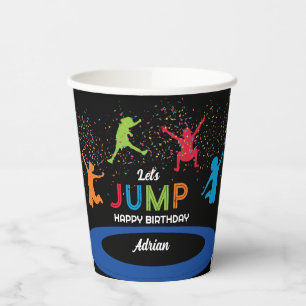 Vasos De Papel Colorido Trampoline Park Saltar niños Fiesta de cu