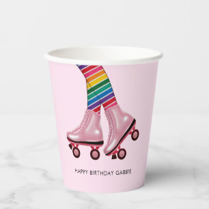 Vasos De Papel Coloridos arcoiris y patines rodados