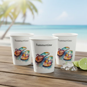 Vasos De Papel coloridos flops de labios acuáticos personalizable