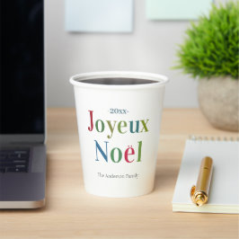 Vasos De Papel Coloridos Navidades franceses de Joyeux Noel