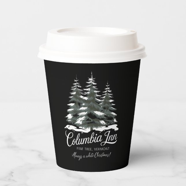 Vasos De Papel Columbia Inn Pine Tree Vermont A White Navidades (Anverso)