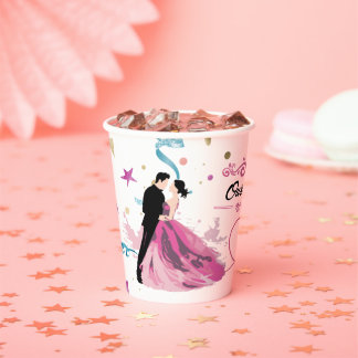 Vasos De Papel Combinación Perfecta De Bodas Únicas De Café Diver