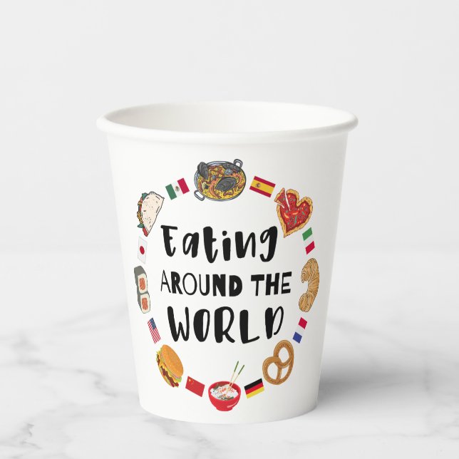Vasos De Papel Comer alrededor del mundo (Anverso)