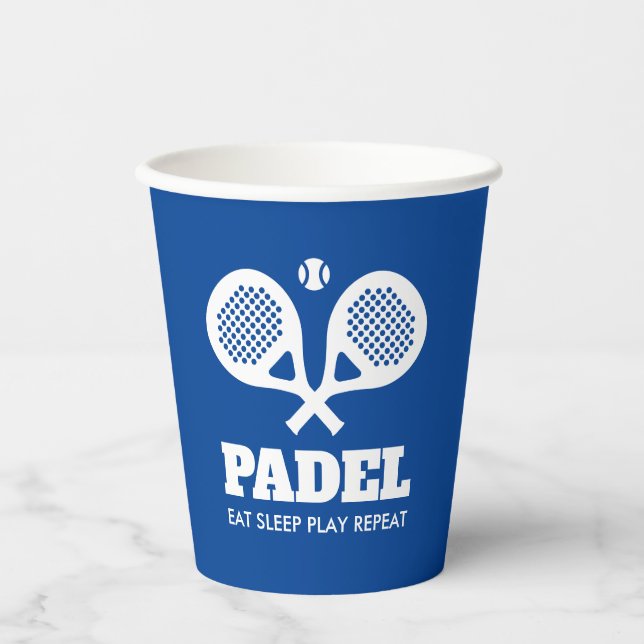 Vasos De Papel Comer Sleep Play Padel divertido personalizado cuc (Anverso)