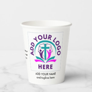 Vasos De Papel COMERCIALIZACIÓN DE IGLESIA Personalizada Añadir s