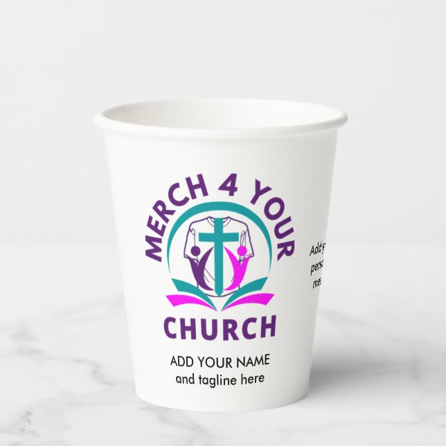 Vasos De Papel COMERCIALIZACIÓN DE IGLESIA Personalizada Añadir s (Anverso)