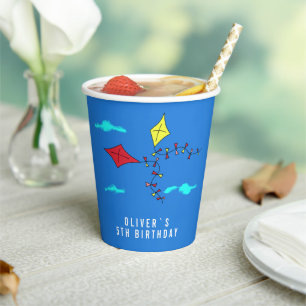 Vasos De Papel Cometas coloridas en cumpleaños de niños del cie