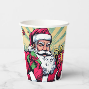 Vasos De Papel Comic book Santa/Navidades