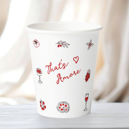 Vasos De Papel Comida Italiana That's Amore Desayuno Nupcial Rojo